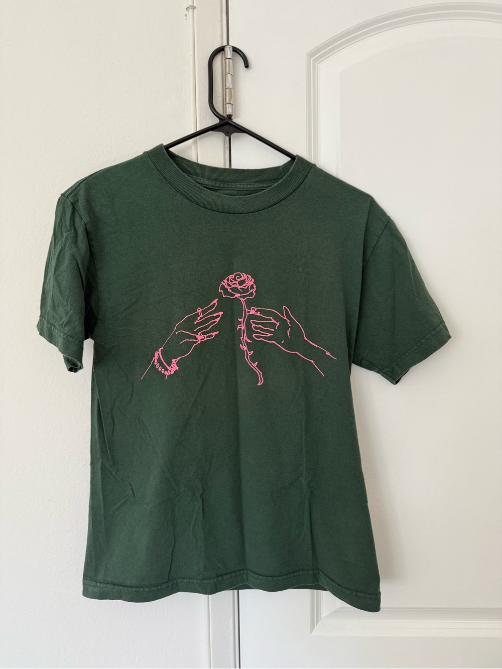 Graphic Rose Short Sleeve Tee - Dark Green